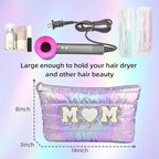 Hiroyuki 3pcs Iridescent Quilted Makeup Bag (ILOVEUMOM, purple)