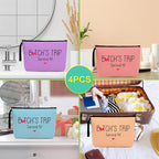 4Pcs Girls Trip Gifts Favors Weekend Bag Funny Makeup Bag Girls Weekend Gifts Friendship Weekender Bags for Women Girl Bestie Cosmetic Bags Zipper Pouch Wedding Birthday Bachelorette Party