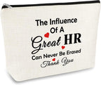HR Appreciation Makeup Bag - Thank You Gift for Human Resources Director, Manager, Coworker - Travel Cosmetic Bag for Christmas, Birthday, Thanksgiving, Retirement
