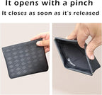 Leather Pocket Cosmetic Bag for Purse,Coin Purse Lipstick Cosmetic Accessories Organizer, Travel Kit Storage Pouch,Waterproof Portable No Zipper Self-closing (Black/lozenge)