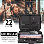Hair Cutting Kit, 22 Pcs Professional Barber/Hair Salon Tool Set, Barber Bag Includes Hairdressing Scissors Shears, Barber Cape, Combs... Complete Hair Cutting Kit for Barber, Salon, Home Use