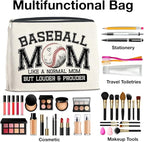Baseball Mom Gifts for Women Makeup Bag Funny Baseball Mom Cosmetic Bag Zipper Makeup Pouch