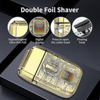 HIENA PRO Professional Hair Clipper Set for Men, Rechargeable Cordless Clippers and Trimmers Set, Electric Foil Shavers and Beard Trimmers, Hair Cutting Tools with LED Display, Gifts for Men