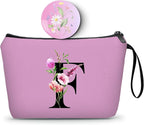 Birthday Thank You Appreciation Monogrammed Gifts for Mom Aunt Teacher Sister Friend Coworkers Bride Bridesmaid Makeup Cosmetic Bag with Mirror Mothers Day Christmas Graduation F