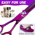 JASON Grooming Scissors for Dogs - Sharp Thinning Dog Shear with Muffler Pad, Stainless Steel Dog Grooming Shears Professional Texture Scissors for Pets Christmas Gift