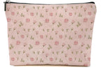 Watercolor Pink Flowers Makeup Bag Floral Cosmetic Bag Friend Friendship Gifts for Women Girls Sister Coworker Bestie Botanical Travel Organizer Zipper Pouch Christmas Thanksgiving Birthday Gifts