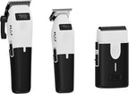 TPOB Play Barber Hair Clippers for Men 7500 RPM with Rubber Grips (White 3 Set)