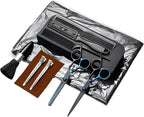 Hair Cutting Scissors Kit 11PCS, Professional Haircut Scissors with Japanese Stainless Steel Shears, Thinning Shears, Haircut Accessories in Leather Case for Salon/Home (Black - Blue)