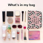 MOLAIGIN Just A Girl Who Love Pandas Cute Panda Cosmetic Bag For Women, Travel Makeup Bag, Toiletry Zipper Bag, Large Capacity Aesthetic Cases