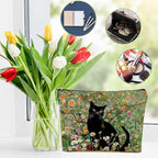 Secret Santa Gifts Black Cat Makeup Bags for Women - Cat Gifts for Women Girls Cats Lovers Sister Coworker, Cats Mom Gifts Cosmetic Bag Travel Organizer Zipper Christmas Birthday Friendship Gift