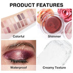 Cream Glitter Pearl White Shimmer Metallic Eyeshadow Palette Makeup, Natural Single Mini Instant Holographic Eyeshadow For Women, Sombras Crema Para Ojos,Talc,Paraben&Cruelty Free, P01