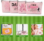 4 Pcs Dance Makeup Bag, Dancer Gifts, Dance Gifts Dance Stuff Cosmetic Bag Dance Recital Gifts for Girls Women Friends Teammates Travel Toiletry Bag, Dance Teacher Gifts Graduation Birthday Gifts