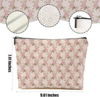 Watercolor Pink Flowers Makeup Bag Floral Cosmetic Bag Friend Friendship Gifts for Women Girls Sister Coworker Mom Botanical Travel Organizer Zipper Pouch Christmas Thanksgiving Birthday Gifts