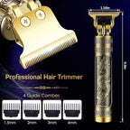Professional Cordless Hair Trimmer, T-Blade Clippers for Men, Zero Gapped Rechargeable Beard Trimmer, Hair Cutting Kit With Guide Combs, Ear Spoon Tool Set