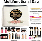 Makeup Bag Black Girl Gifts for Women, Black Woman Gifts I Love the Woman I've Become Because I Fought Cosmetic Bag Zipper Makeup Pouch Afro Girl
