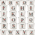 Initial A-Z Personalized Letter Makeup Bag, Monogrammed Bridesmaid Presents Cosmetic Bag, Portable Stationary Storage Organizer Pouch, Friendship LoveTravel Makeup Bags