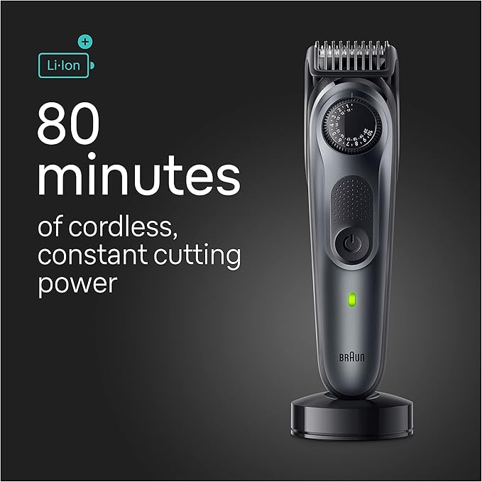 Braun All-in-One Style Kit Series 5 5470, 9-in-1 Trimmer for Men w/Beard Trimmer, Body Trimmer for Manscaping, Gillette Fusion5 ProGlide Razor, 40 Length Settings, Rechargeable Battery, Cordless