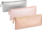 SumDirect PU Leather Cosmetic Pencil Bags - Small Soft Makeup Pouch with Zipper, Pencil Pouch Case Simple Comestic Organizer