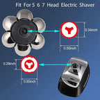 7 Blade Replacement Heads,Bald Shaver Replacement Heads Rotary Shaver for Bald Men Replacement Blade Beard Universal Fast Double Ring Hair Trimmer for 5 6 7 Head Electric Shaver