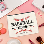 Baseball Mom Gift Makeup Bag for Women, Cosmetic Snack Bag for Baseball Lovers Team Players Coach Mother Travel Toiletry Pouch for Purse