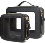 Clear Makeup Bag Small, TSA Approved Portable Toiletry Bag with Zipper Cosmetic Travel Bag Makeup Organizer Case Mini Makeup Pouch for Purse Car Organizer Bag for Women Men