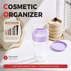 Li&Zhao Makeup Brush Holder with Lid - Makeup Brush Organizer Plastic Makeup Brush Holder for Vanity Expandable Makeup Brush Cup Pencil Holder for Desk Pen Holders for Desktop Countertop Bathroom