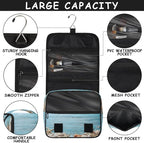 Travel Toiletry Bag for Women & Men Ocean Blue Starfish Hanging Cosmetic Organizer Portable Waterproof Makeup Case Make Up Bag with Compartments Travel Essentials for Bathroom Shower