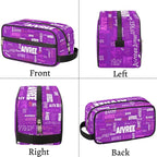 Personalized Makeup Bag with Name, Best Friends Teen Women Mom Birthday Gift Toiletry Travel Bag for Toiletries, Bright Purple Solid Color Background