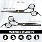Hair Cutting Scissors Professional 6.89 inch Barber Scissors Multifunctional Salon Thinning Scissors Straight Shears Tools for Mother Father Friends' Christmas Gift