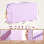 Sanwuta 9 Pcs Makeup Bags Bulk PU Double Zippers Cosmetic Bag Makeup Toiletry Christmas Small Pouch Portable Travel Organizers Case for Women Bridesmaid Party End of The Year(Pink Purple Series)