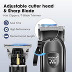 HIENA PRO Professional Hair Clippers Set for Men,Cordless Rechargeable Clippers Set and Trimmers Kit, Haircut Clipper Set for Barbers with LED Display, Gifts for Men