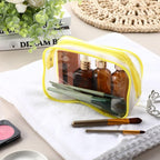 Weewooday 12 Pieces Clear Makeup Bags Cosmetic Storage Bags PVC Zipper Pouches Travel Waterproof Makeup Plastic Case for Women Organizing Toiletries Traveling Bathroom(Small,Yellow)
