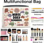 Nurse Gifts Makeup Bag, Inspirational Gifts for New Nurse Practitioner, Daily Reminders Zipper Makeup Pouch