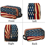 4Th Of July Usa Flag Travel Toiletry Bag for Women Men Lightweight Cosmetic Makeup Bag Organizer Waterproof Shaving Bag Dopp Kit with Large Capacity for Toiletries and Shaving Accessories