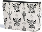 Western Makeup Bag Western Gifts for Women Western Stuff Highland Cow Gifts Cowgirl Gifts Retro Cosmetic Bag Zipper Pouch for Mothers Day Graduation Birthday