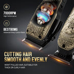BESTBOMG® Hair Clippers for Men, Professional Hair Clippers, Beard Trimmer& Rechargeable Shaver Set, Metal T-Blade, LED Display, Barber Hair Cutting Kit for Men Grooming & Gifts, BS-807E (Bronze)