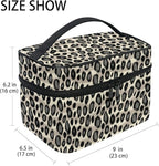 Makeup Bag, Leopard Skin Animal Print Travel Makeup Organizer Bag Cosmetic Cases Toiletry Bags for Girl Women Ladies