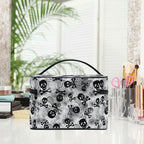 Makeup Bags, Gothic Skulls Black Grey Paisley Makeup Organizer Bags Toiletry Bag Box Travel Cosmetic Bag Make Up Train Case for Women Teen Girl Ladies