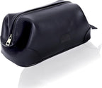 HLC Leather Toiletry Bag for Men Best Gift Premium Genuine Leather Dopp Kit Shaving Kit Organizer Travel Kit Pouch Bag for Men Large Size Black