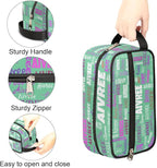 Custom Travel Cosmetic Bag with Name, Personalized Large Capacity Weekend Toiletry Bag Portable Bathroom Makeup Organizer, Light Green Solid Color