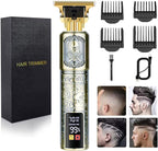 Hair Clippers for Mens Cordless Hair Trimmer T-Blade Trimmer Professional Haircut & Grooming Kit Rechargeable Clippers Hair Trimmer Shaver Cutting Kit with LCD Display (Figure-02)
