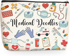 Wenboco Nurse Makeup Bags, Nurse Gifts for Women, Medical Noodles Cosmetic Bags With Zipper, Portable Pouch Purse Travel Essentials Toiletries Accessories, Christmas Birthday Gifts
