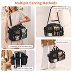 Hairstylist Travel Bag, Hair Tool Organizer with Adjustable Dividers, Hair Tools Travel Bag with Multi Pockets, Professional Hairdressing Organizer for Makeup Artists with Shoulder & Waist Straps