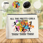 Softball Gifts Makeup Bag, Cool Gifts for Women Her Girl Christmas Friendship Gift for Softball Lovers Team Players BFF Besties Cosmetic Travel Bag Pouch for Purse