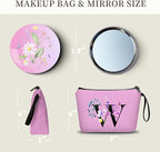 Birthday Inspirational Bridesmaid Proposal Team Small Gifts for Women Mom Aunt Teacher Sister Coworkers Makeup Cosmetic Bag Travel with Mirror Mothers Day Christmas Graduation W