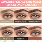 evpct 2Pcs Midium Brown Magic Microblading Dual-Ended Eyebrow Contouring Pen Brow Pencil, with 4 Brush Micro-Fork-Tips Applicator and Precise Brush-Tip Hair Like Stroke, Dual-ended Eyebrow Brush