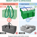 BALEINE 8-Pack Oversized Moving Bags with Reinforced Handles, Heavy-Duty Storage Tote for Clothes, Moving Supplies (Light Green, 8-Pack)