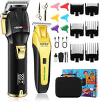 HIENA PRO Professional Barber Kit Hair Clippers Set for Men, Hair Cutting Set, Rechargeable Cordless Clippers and Trimmers Set, Hair Cutting Kit with LED Display, USB Charging, Gifts for Men