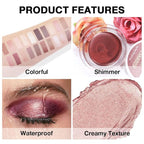 Cream Glitter Antique Rose Shimmer Metallic Eyeshadow Palette Makeup For Mature Women, Natural Single Mini Instant Holographic Eyeshadow, Sombras Crema Para Ojos, Talc, Paraben&Cruelty Free, R02