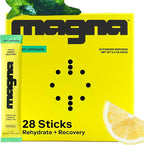 MAGNA Electrolytes Powder Drink Mix for Hydration, Energy & Focus Support with Magnesium L Threonate, Sodium, Potassium, Vitamin D, B6 & B12, Sugar Free, Mint Lemonade Flavor, 28 Servings